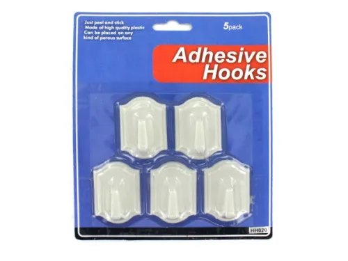 Kole Imports - HH020 - 5 Pack Adhesive Hooks