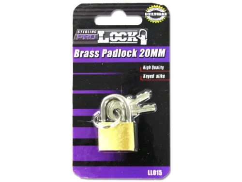 Kole Imports - LL015 - 20 Mm Brass Padlock With Keys