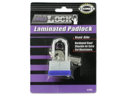 Kole Imports - LL185 - Laminated Steel Shackle Padlock With Keys
