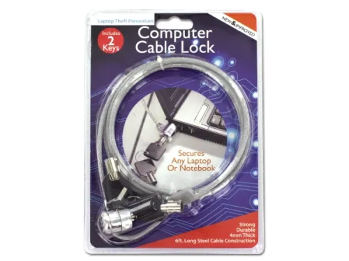 Kole Imports - LL201 - Steel Computer Cable Lock