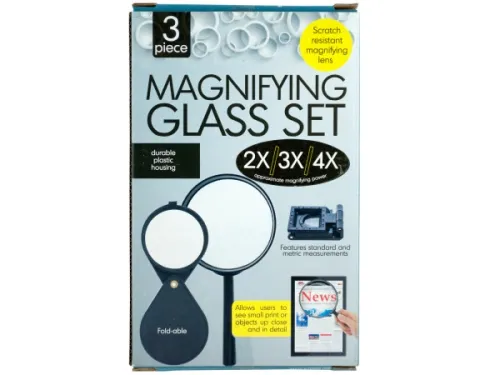 Kole Imports - OD388 - Scratch Resistant Magnifying Glass Set