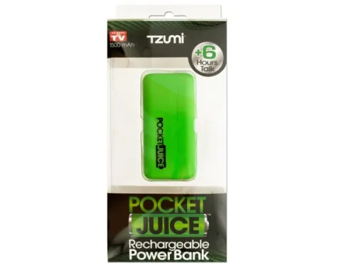 Kole Imports - Of898 - Green Pocket Juice Rechargeable Power Bank