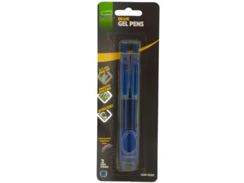 Kole Imports - OP820 - Retractable Blue Gel Pens With Comfort Grips