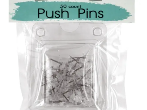 Kole Imports - OS115 - Clear Plastic Push Pins