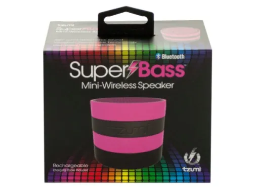 Kole Imports - OT743 - Pink Super Bass Mini Wireless Bluetooth Speaker