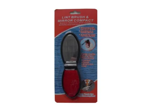 Kole Imports - UU335 - Lint Brush And Mirror Compact