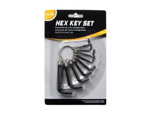 Kole Imports - UU575 - Hex Key Set, 10 Pack