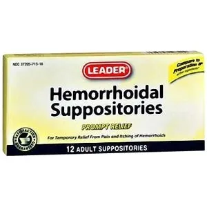 Leader OTC - 1963214 - Leader Hemorrhoidal Suppositories (12 Count)