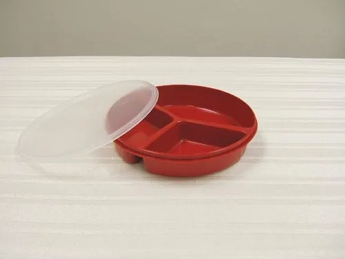 Maddak - 10591 - Scoop Dish Partitioned w/Lid Redware
