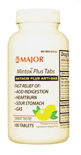 Major Pharmaceuticals - 700803 - Mintox Plus, 100s, Compare to Maalox Plus, NDC# 00904-0478-60