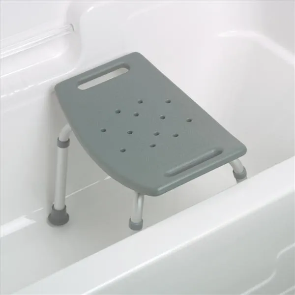 Medline From: MDS89740RH To: MDS89740RWAH - Aluminum Bath Benches Without Back Knockdown Bench With Arms