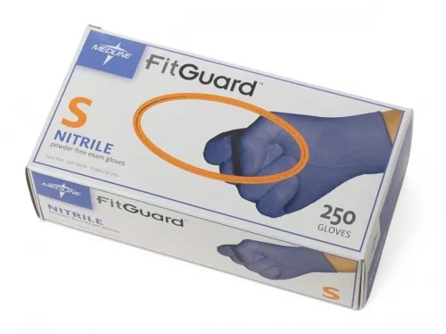 Medline - From: FG2501 To: FG2504 - Industries Blue Nitrile Powder Free Exam Glove, Size Small