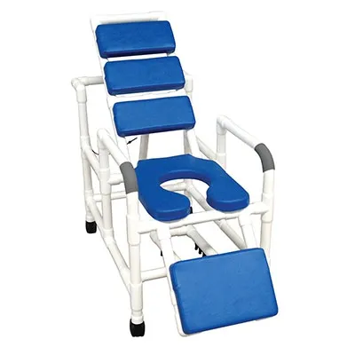 MJM International - 20-4248 - Tilt "n" Space Shower Chair Total Padding Blue Buckle Safety Belt Double Drop Arms