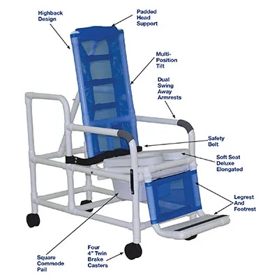 MJM International - 20-4272 - Tilt Shower Chair, Square Pail
