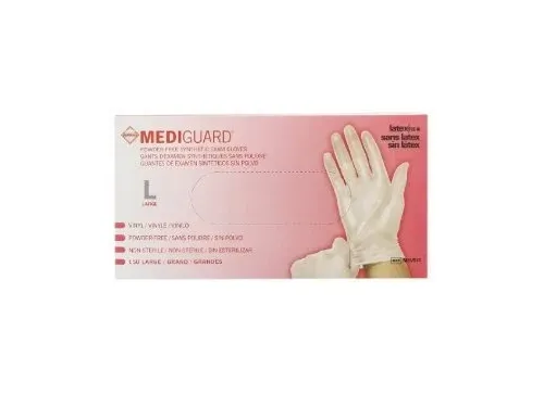 Medline - MediGuard - MSV513 -  Exam Glove  Large NonSterile Vinyl Standard Cuff Length Smooth Clear Not Rated