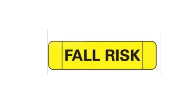 Precision Dynamics - Ident-Alert - N-3503 - Pre-printed Label Ident-alert Advisory Label Yellow Paper Fall Risk Black Alert Label 3/8 X 1-1/2 Inch