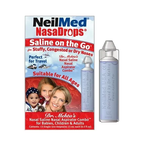 Neilmed Pharmaceutical - ND12M - NaspiraDrops is a drug-free, preservative-free, sterile nasal saline solution that soothes and moisturizes  infants' dry or congested noses.