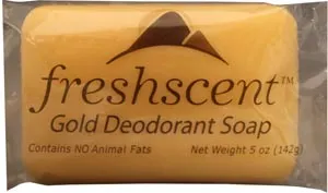 New World Imports - GBS5 - Freshscent Gold Deodorant Soap, Vegetable Based, Individually Wrapped