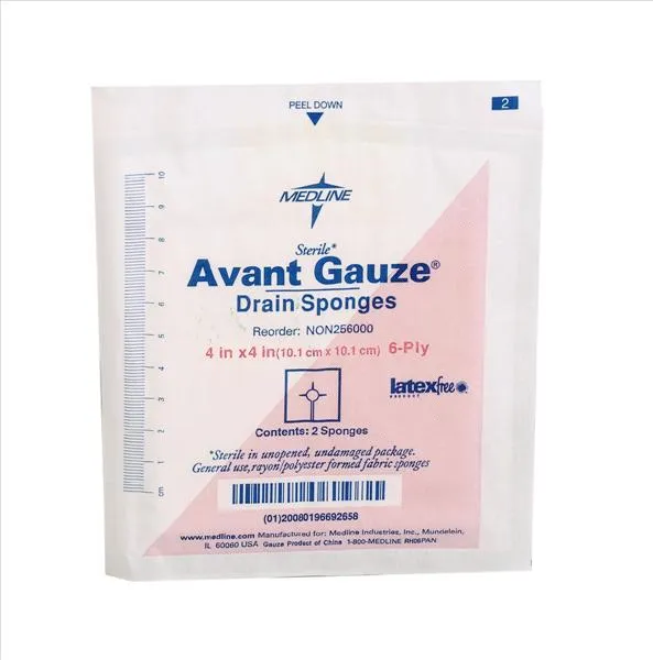 Medline - NON256000H - Avant Gauze Sterile Drain Sponge