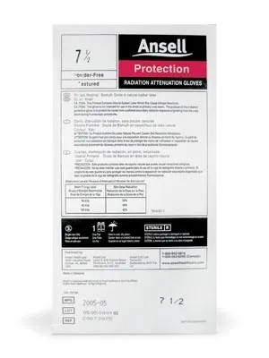 Ansell - GAMMEX Non-Latex Radiation Attenuation - 20873575 - Radiation Reducing Glove GAMMEX Non-Latex Radiation Attenuation Size 7.5 Sterile Pair Polyisoprene with Bismuth Extended Cuff Length Fully Textured Black Not Chemo Approved
