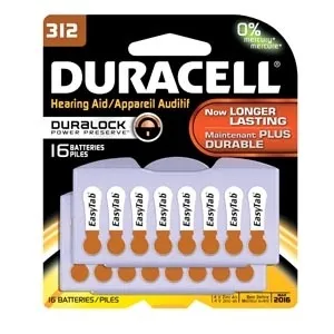 Duracell - DA312B12ZMR09 - Battery, Zinc Air, Easy Tab Hearing Aid, (UPC# 83648) (4133383648)