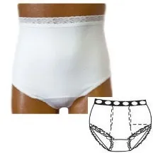 Team Options - Options - 80204SD - OPTIONS Ladies' Basic with Built In Barrier/Support, White, Dual Stoma, Small 4 5, Hips 33" 37"