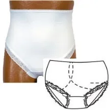 Team Options - Options - 880-04-SR - OPTIONS Ladies' Brief with Open Crotch and Built In Barrier/Support, White, Right Stoma, Small 4 5, Hips 33" 37"