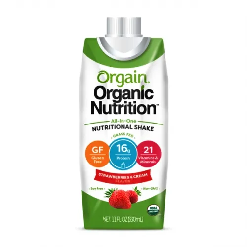 Orgain - 851770003087 - Orgain Organic Nutrition All-in-One Nutritional Shake, Strawberries and Cream, 11 fl oz