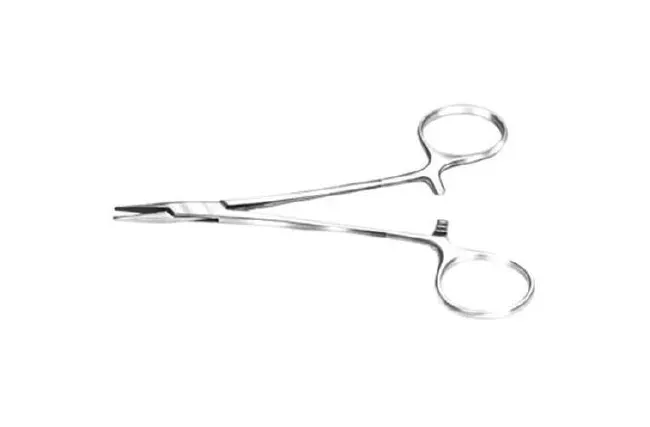 Bausch & Lomb - P0415 - Needle Holder 132 mm Length Straight  Fine 14 mm Jaw Finger Ring Handle
