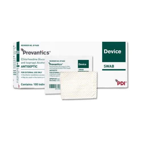 Pdi - professional disposables - from: b123st to: b19600 - prep swab, 3.15% gluconate & 70% (v/v) isopropyl alcohol, skin antiseptic, 100/bx, 10 bx/cs