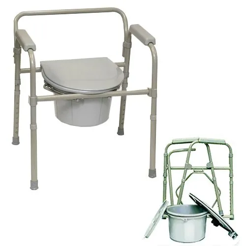 PMI - Professional Medical Imports - 88-419X - Folding Deluxe Commode with Elongated Seat