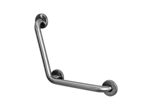 Ponte Giulio  From: G55JAS14 To: G55JAS15 - Satin Stainless Steel 135 Degree Angle Grab Bar With Center Post And Cover Flange