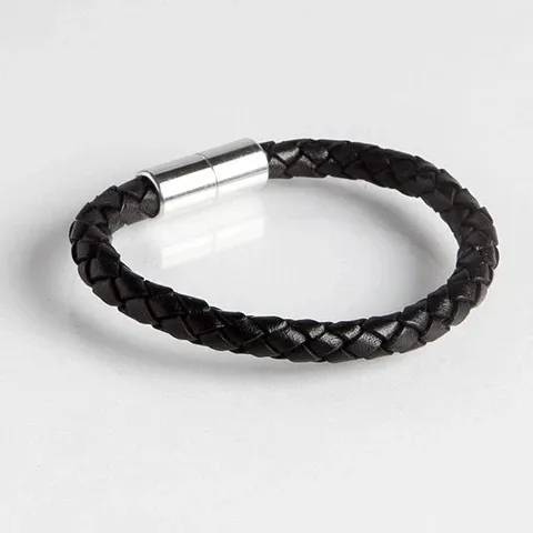 Promagnet - MB10BLK-6.25 - Black Leather Magnetic Bracelet