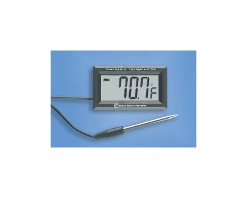 PANTek Technologies - Fisher Scientific Traceable - S90862 - Digital Laboratory Thermometer Fisher Scientific Traceable Fahrenheit / Celsius -58° To +572°f (-50° To +300°c) Stainless Steel Probe Wall Mount Battery Operated
