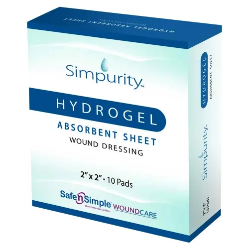 Safe N Simple - From: SNS58312 To: SNS58315 - Simpurity Hydrogel Dressing with Adhesive Border, 2" x 2".