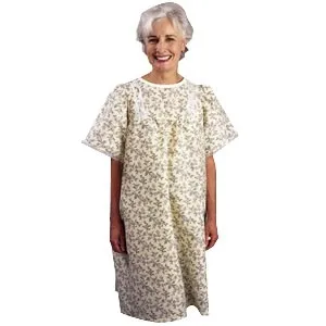 Salk - From: 535LPG To: 535LPP - Company LadyLace Patient Gown with Short Sleeves, One Size, Garden Print