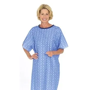 Salk - 550P - Tieback Gown, Solid Pink, Traditional Tie-Tape Closures, Made of Cotton or Poly Material