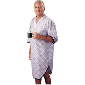 Salk Company - 560BPSMMED - SleepShirt Men's Patient Gown Plaid