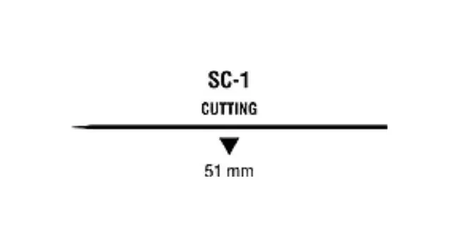 Covidien - Monosof~dermalon - Sn-617 - Nonabsorbable Suture With Needle Monosof~dermalon Nylon Sc-1 Straight Conventional Cutting Needle Size 2 - 0 Monofilament