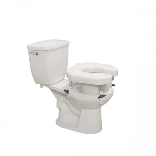 Drive Medical - 12030 - Raised Toilet Seat, Padded "U" Clamp, Multi-Position