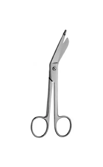 V. Mueller - SU2001 - Bandage Scissors V. Mueller Lister 3-1/2 Inch Length Surgical Grade Stainless Steel NonSterile Finger Ring Handle Angled Blunt Tip / Blunt Tip
