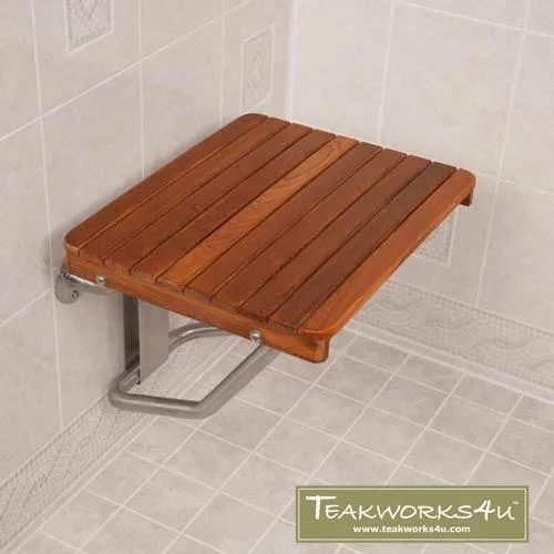 Teakworks4u - From: PTBF-180160W To: PTBF-360160W - PTBF180160W ADA Compliant Shower Bench (based on bottom bracket to top of bench) Plantatio