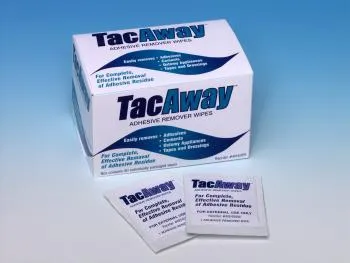 Torbot - MS408W - Group Tac away adhesive remover wipe, non acetone. Sold 50 per box.