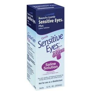 Bausch & Lomb - 620238 - Sensitive Eyes Plus Saline Solution 12 oz., Thimerosal-free, Sterile
