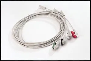 Welch Allyn - From: 9293-036-52 To: 9293-036-62 - Patient Cable, H3+, 5 Wire, Snap, Short 38 cm, Gray, AHA (US Only)